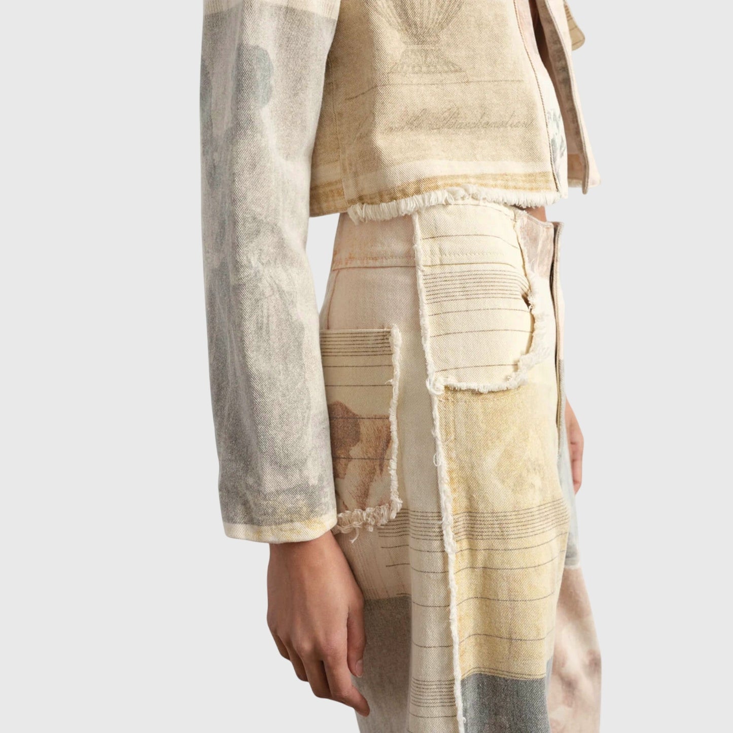 Vintage Højtaljede Jeans med Unikt Design til Kvinder