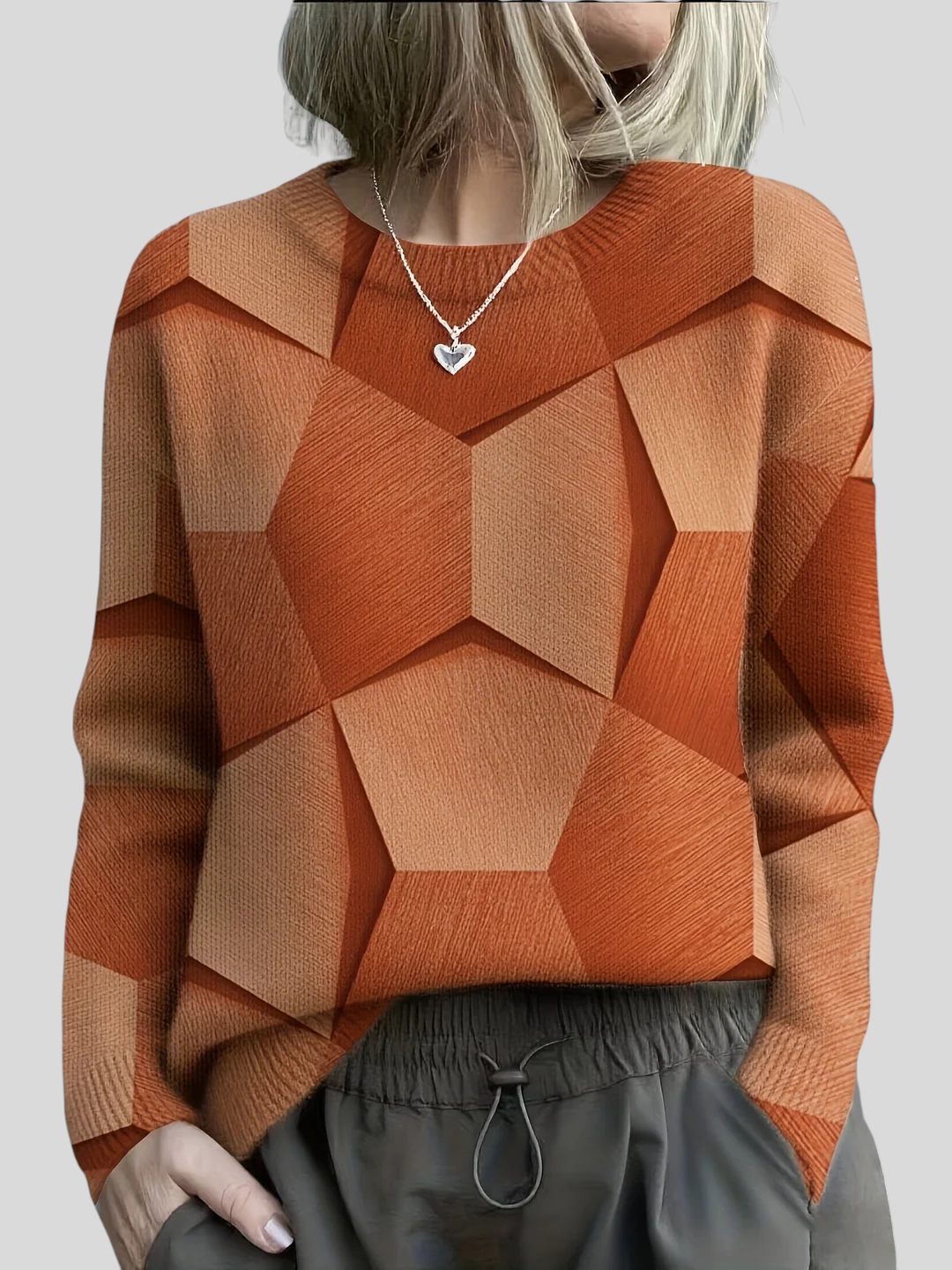 Geometrisk Strikbluse – Stilfuld Elegance og Uovertruffen Komfort