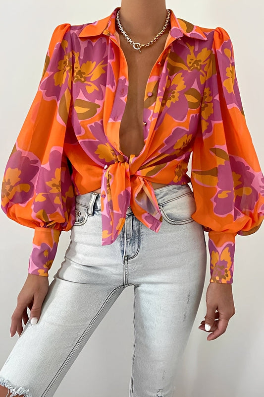 Elena - Chic Blus med Ballärm för Kvinna