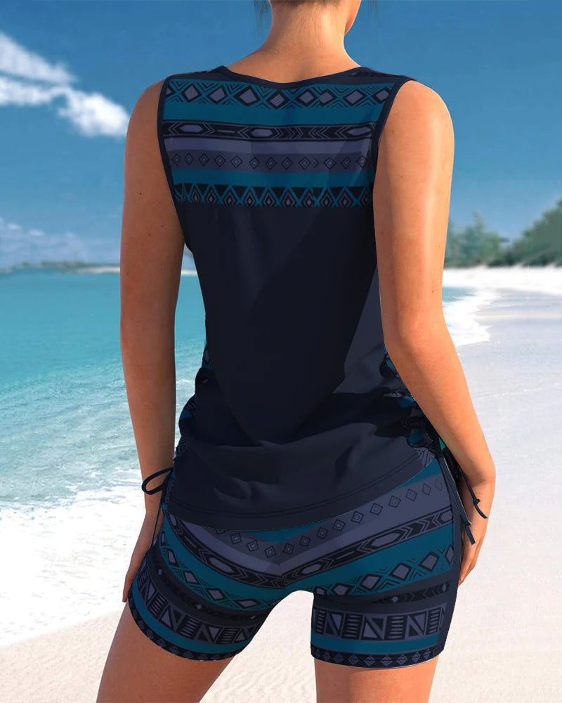 Druck Tankini Set för Varmt Väder