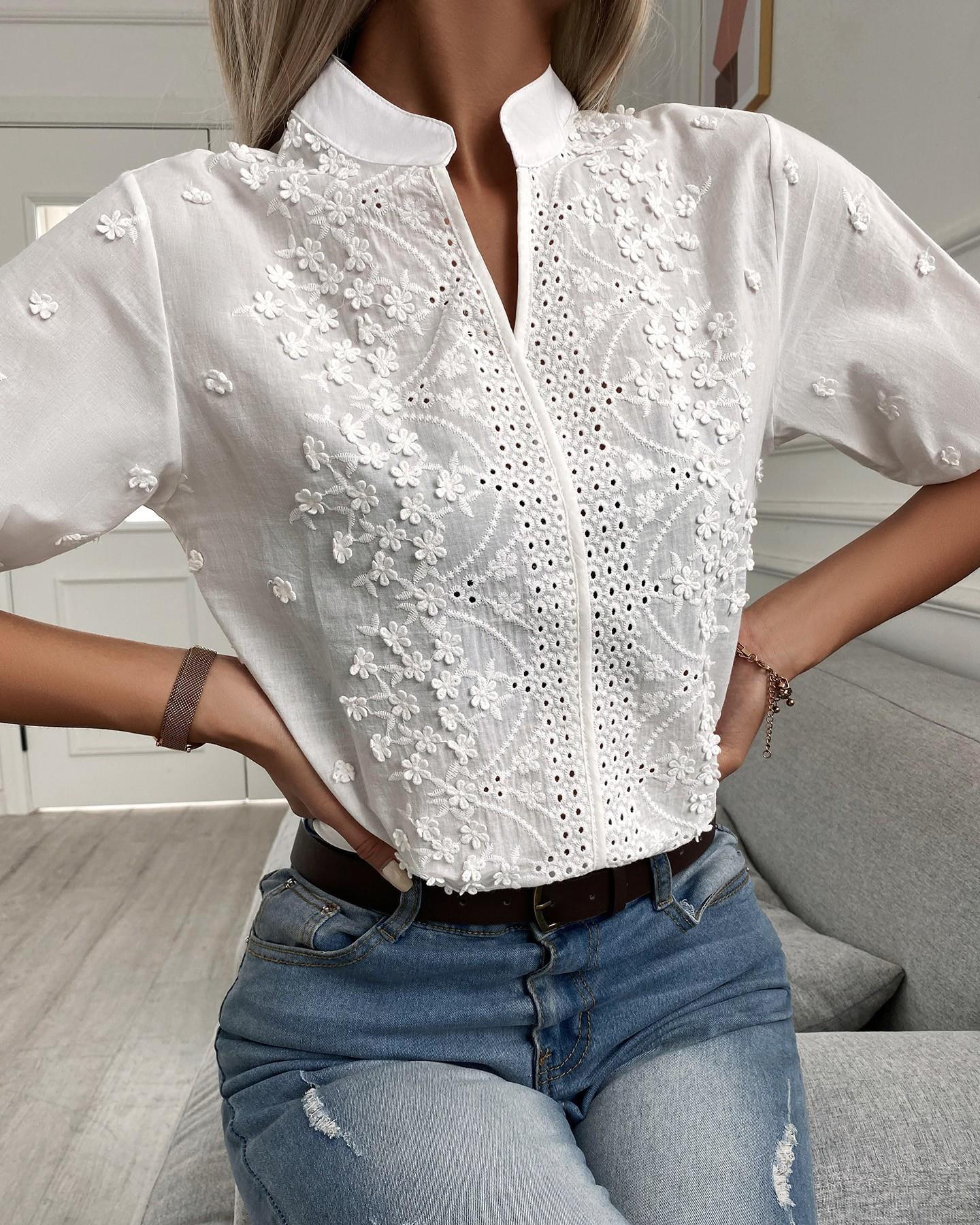 Luna - Elegant Blus med Luftiga Ärmar för Kvinna