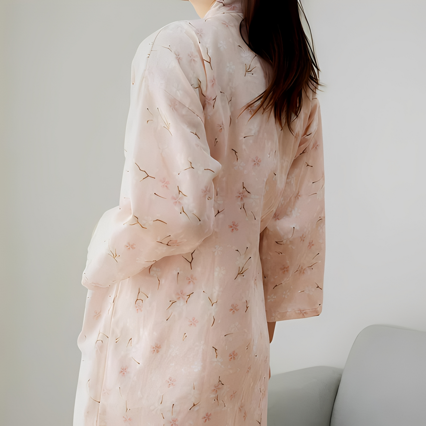 Blomstrande Elegans - Kvinno-Kimono i Blommönster