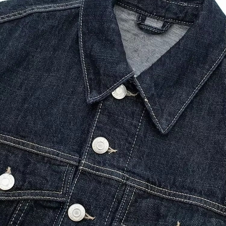 Klassisk Kort Denimjakke til Kvinder