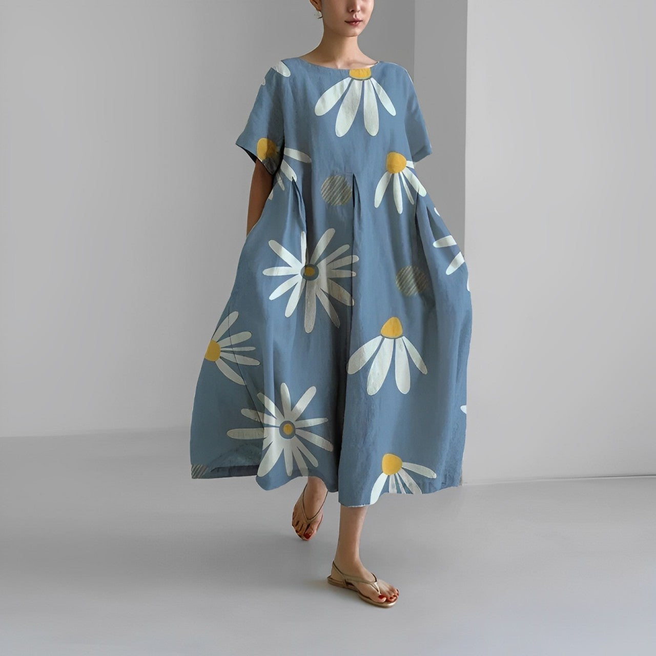 Soleil - Blomstret Kjole med Boheme Vibe