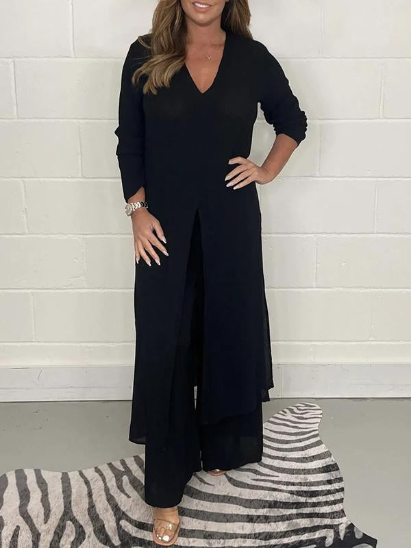 Sienna - Elegant tvådelat set med V-ringning