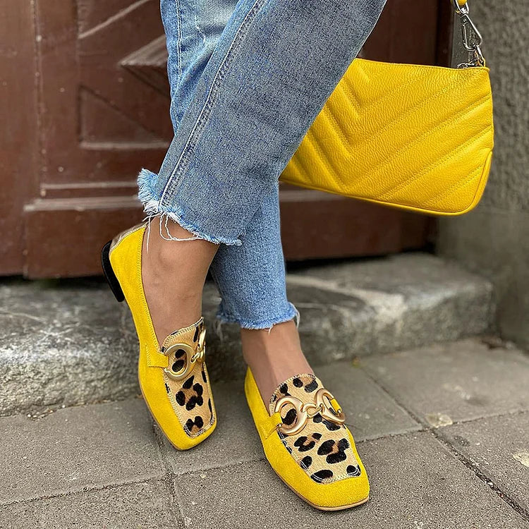 Sofia | Stilrena Loafer med Djurmönster och Eleganta Detaljer