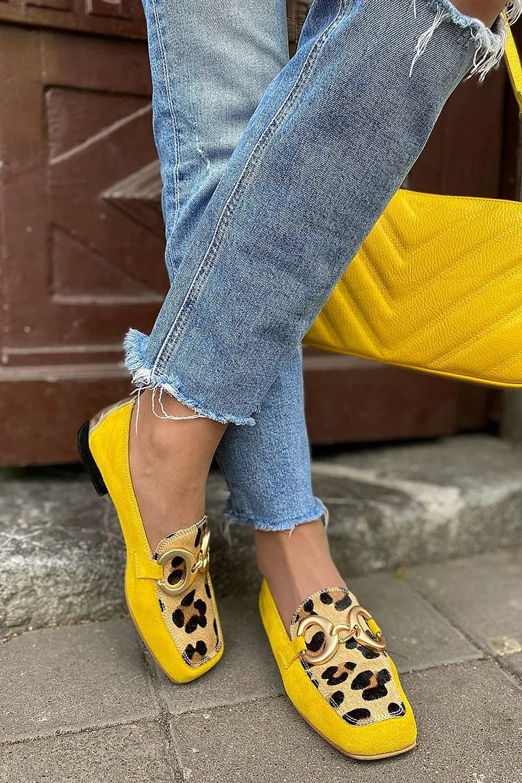 Sofia | Stilrena Loafer med Djurmönster och Eleganta Detaljer