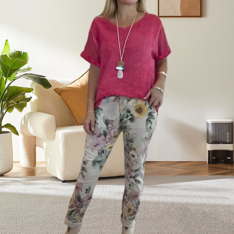Florals & Elegance: Bluse og Bukser til Hverdag