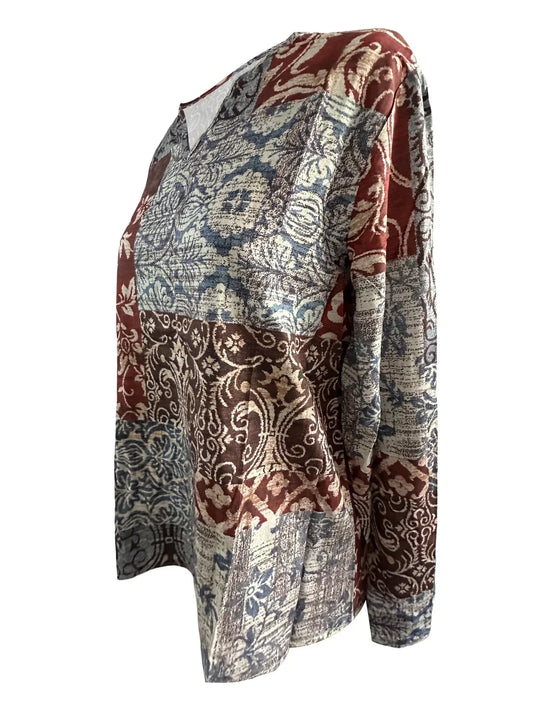 Sophie – Chic V-Hals Bluse med Blomsterprint