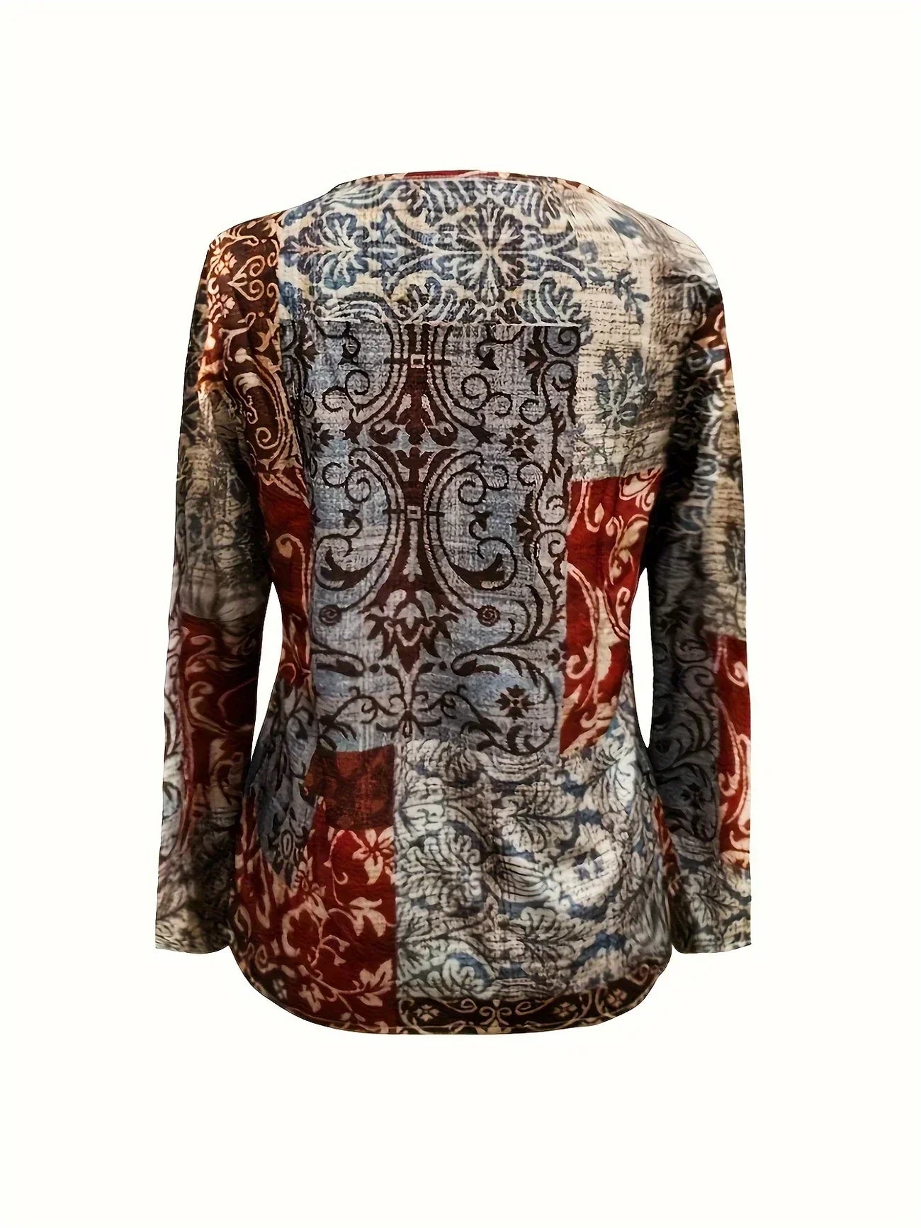 Sophie – Chic V-halsblus med blomstertryck