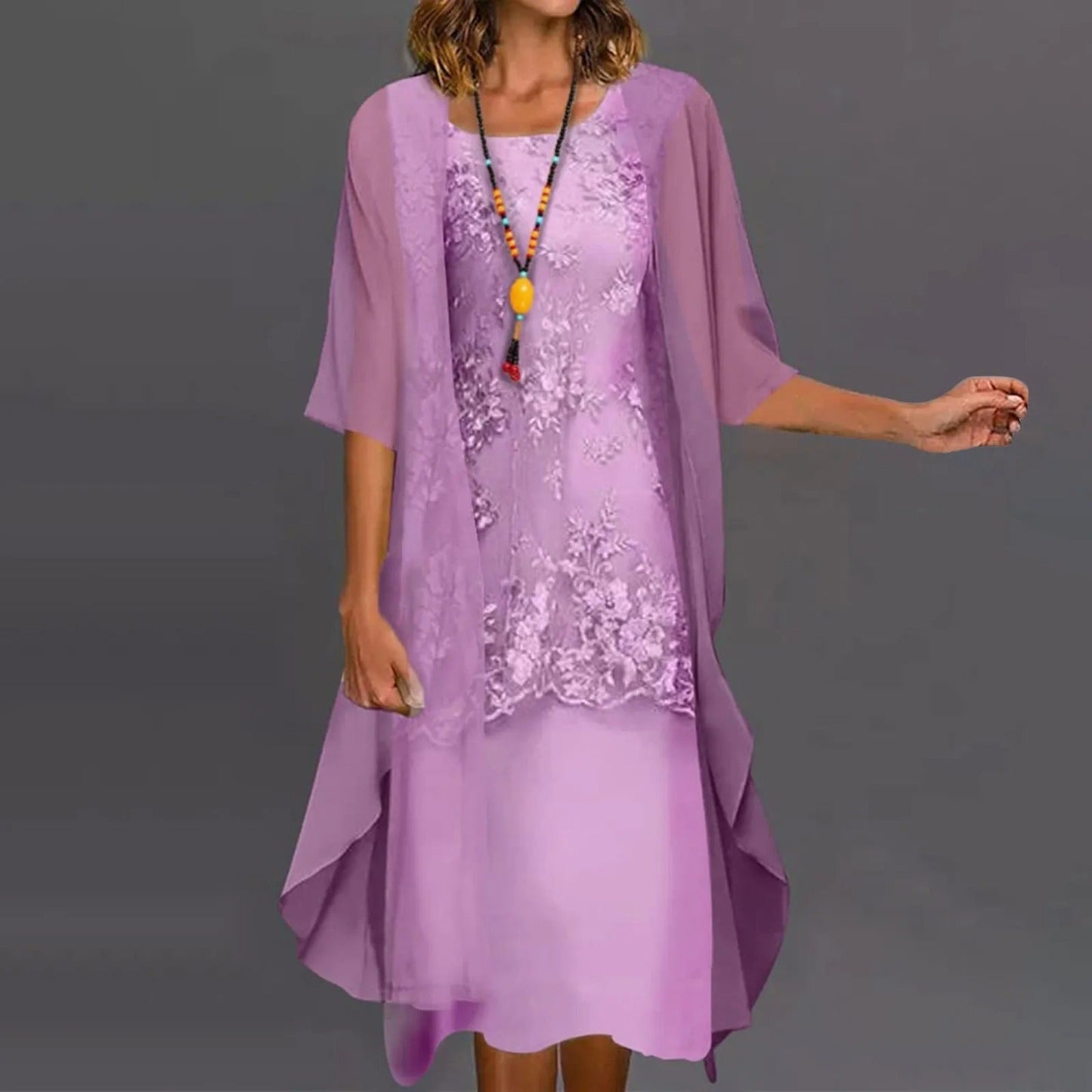 Celestia – Sofistikeret To-delt Chiffon Kjole