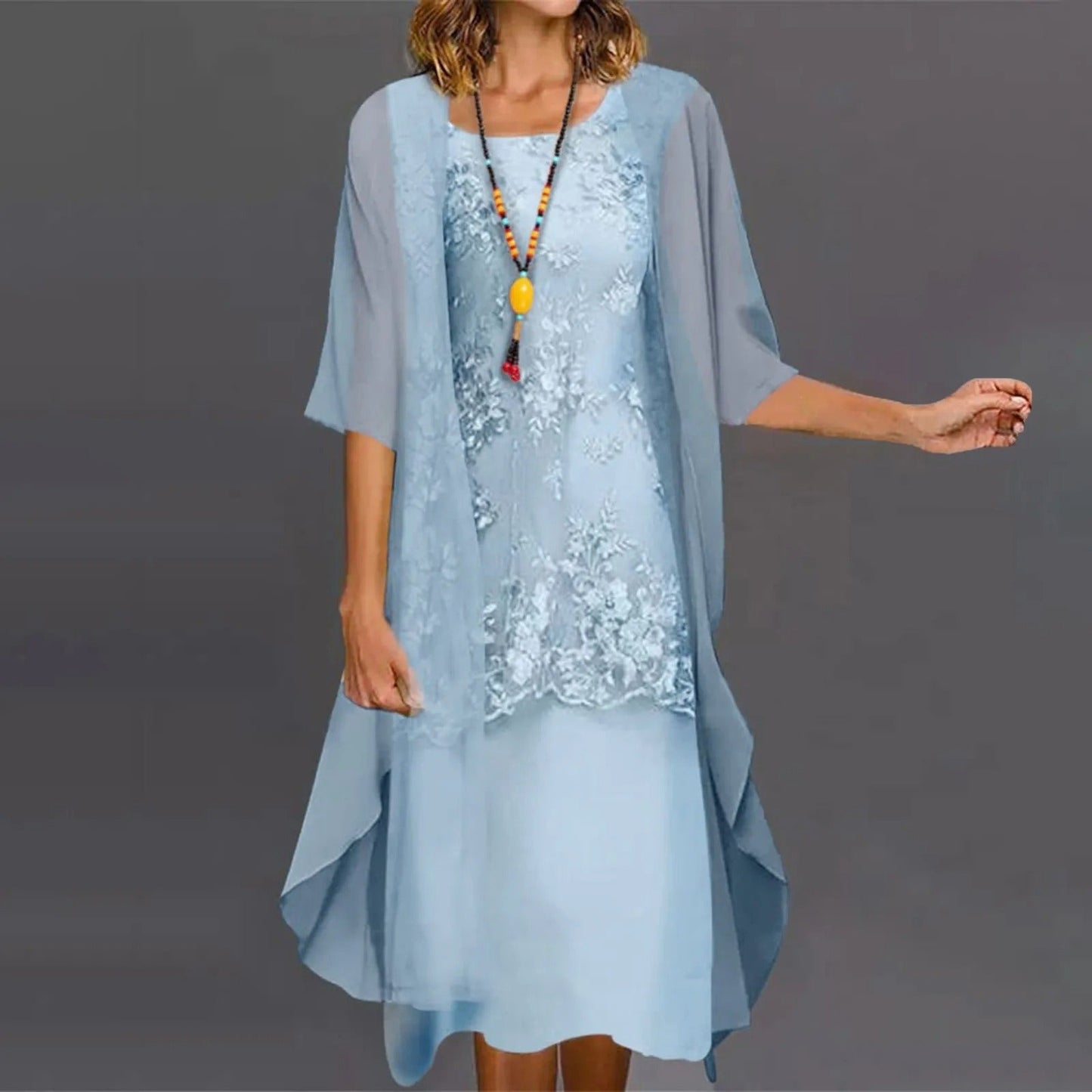 Celestia – Sofistikeret To-delt Chiffon Kjole