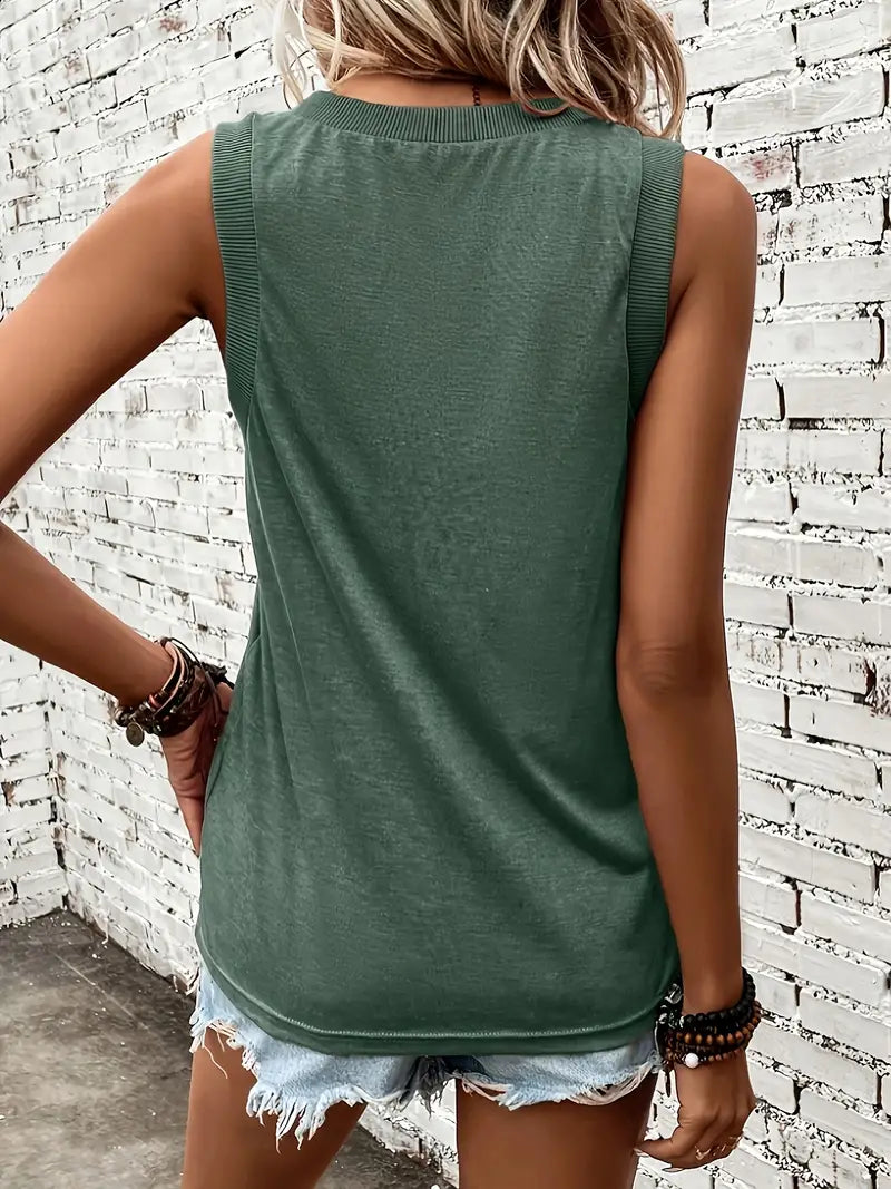 Luxe Look - Slim Ärmlös T-shirt