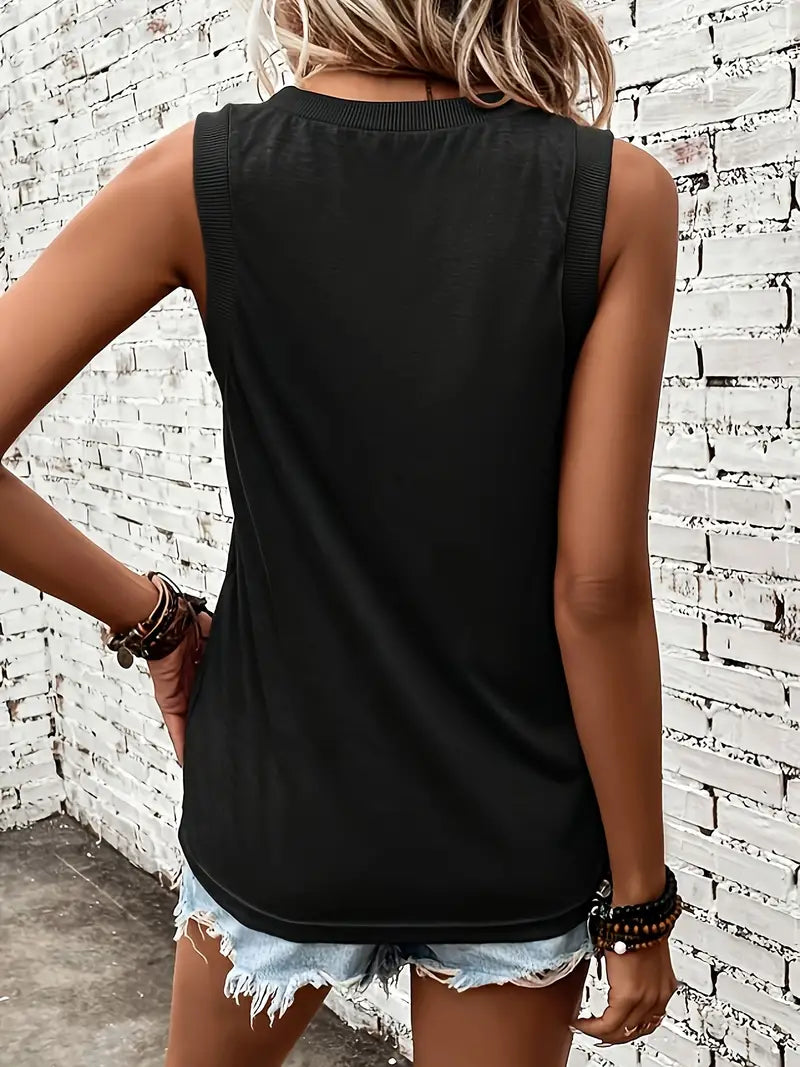 Luxe Look - Slim Ärmlös T-shirt