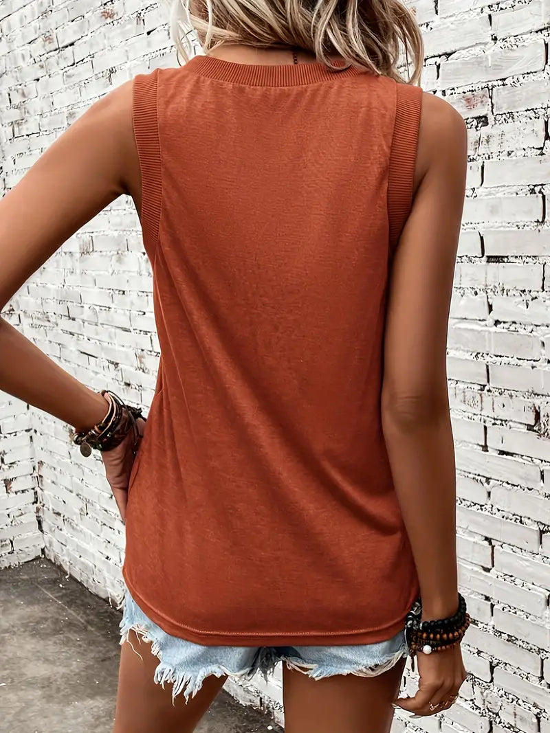 Luxe Look - Slim Ärmlös T-shirt