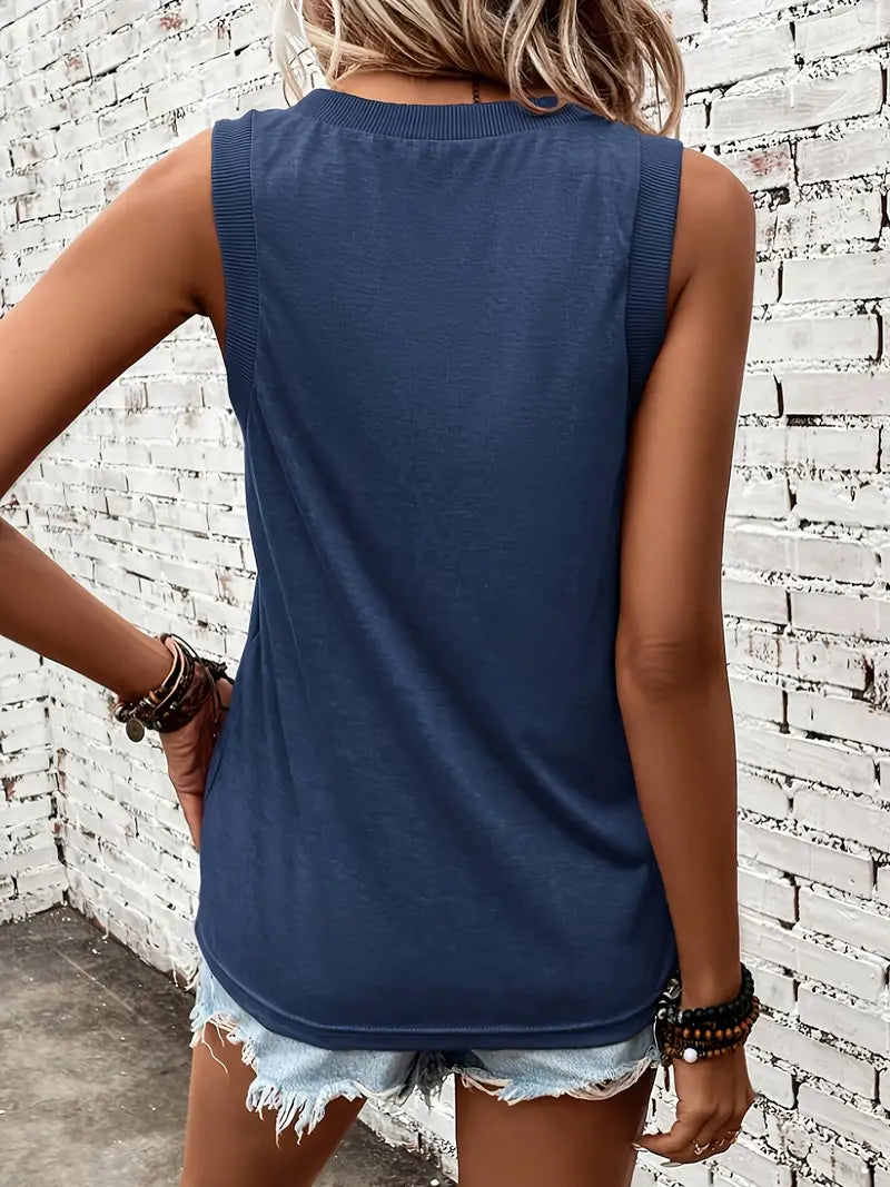 Luxe Look - Slim Ärmlös T-shirt