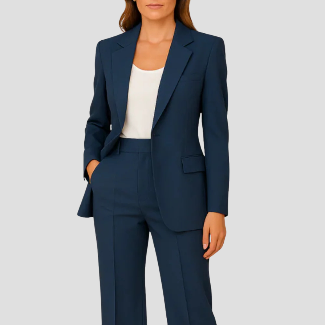 Kvinnors Tvådelat Set med Blazer och Byxor