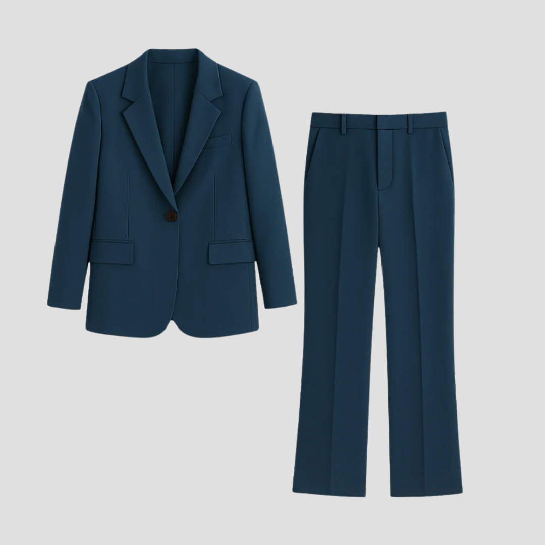 Kvinnors Tvådelat Set med Blazer och Byxor