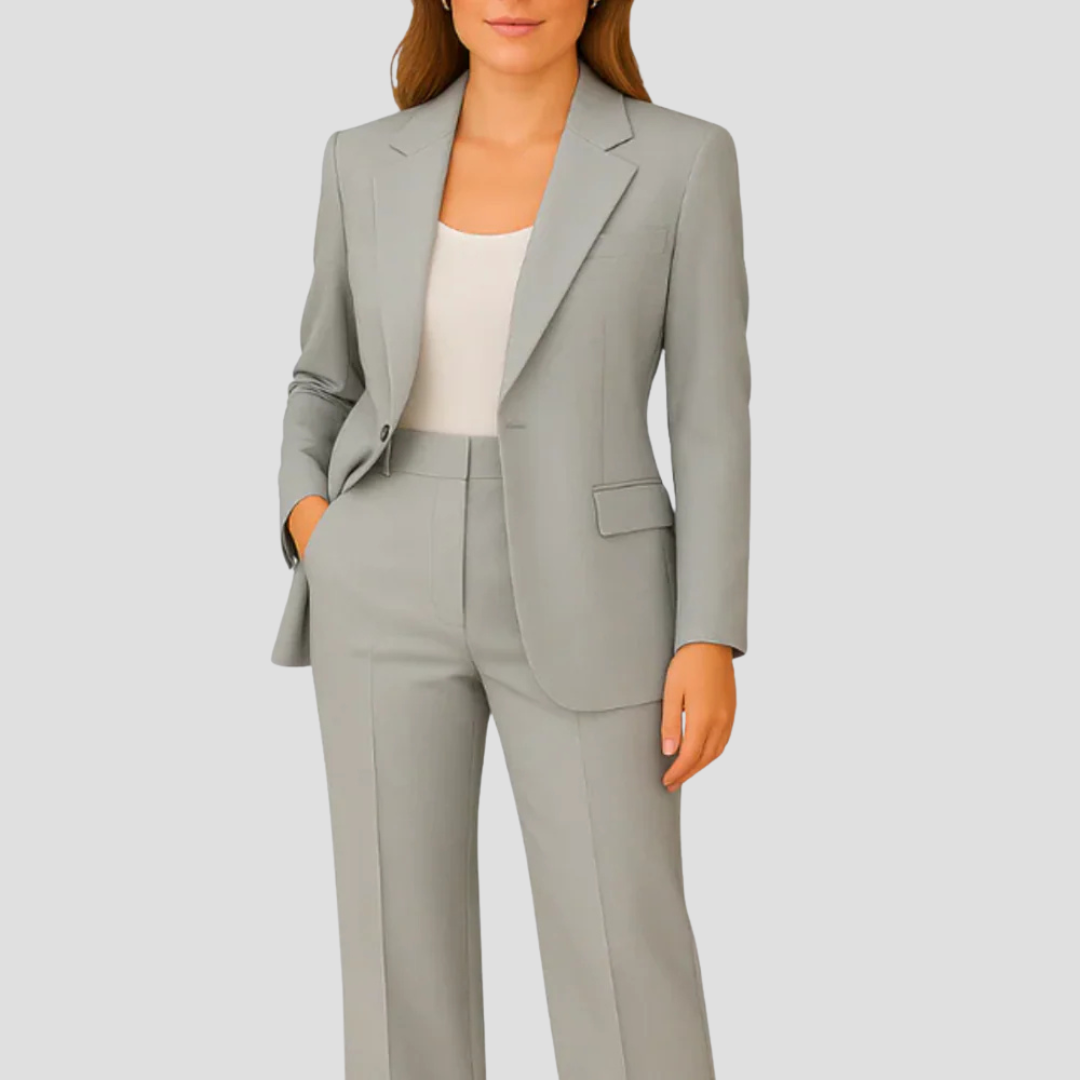 Kvinnors Tvådelat Set med Blazer och Byxor