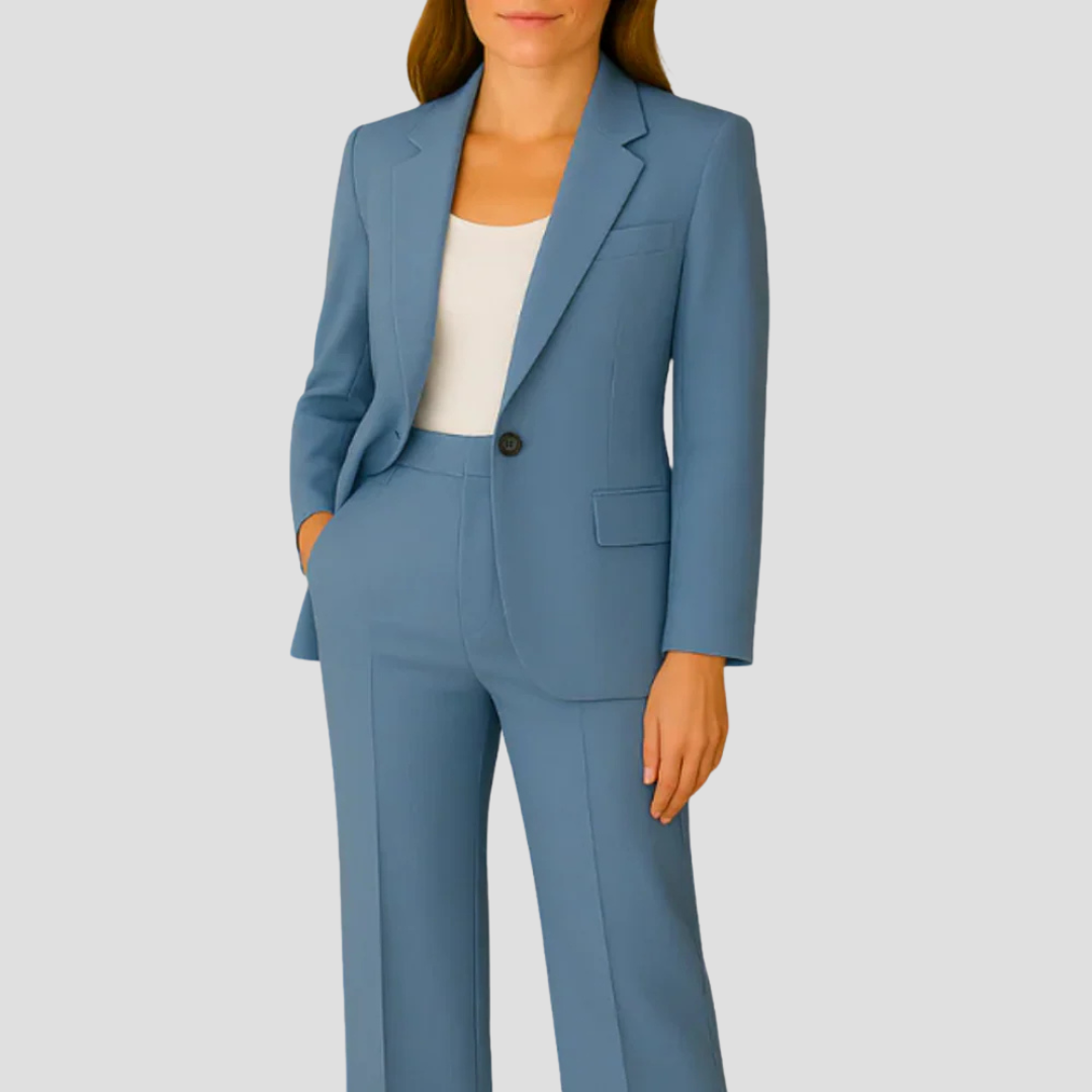 Kvinnors Tvådelat Set med Blazer och Byxor