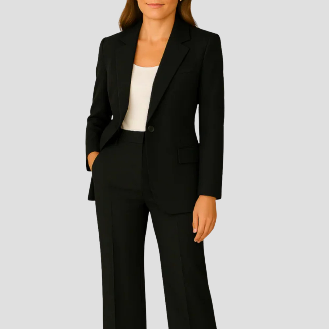 Kvinnors Tvådelat Set med Blazer och Byxor