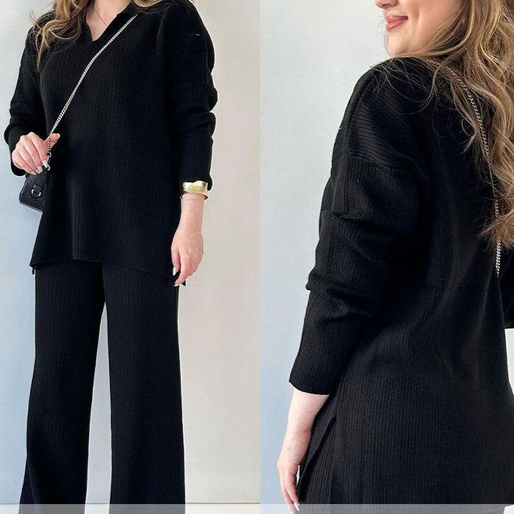 Livana - Elegant tvådelat set med V-ringning och slits