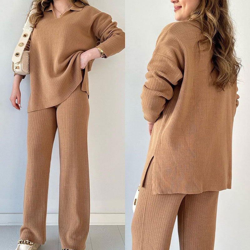 Livana - Elegant tvådelat set med V-ringning och slits