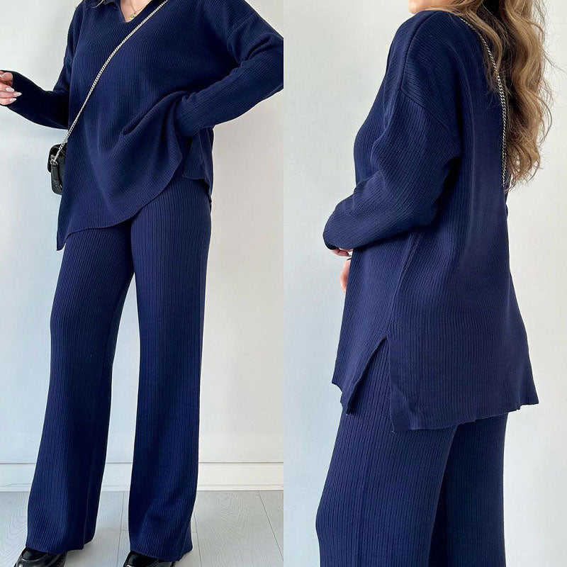 Livana - Elegant tvådelat set med V-ringning och slits
