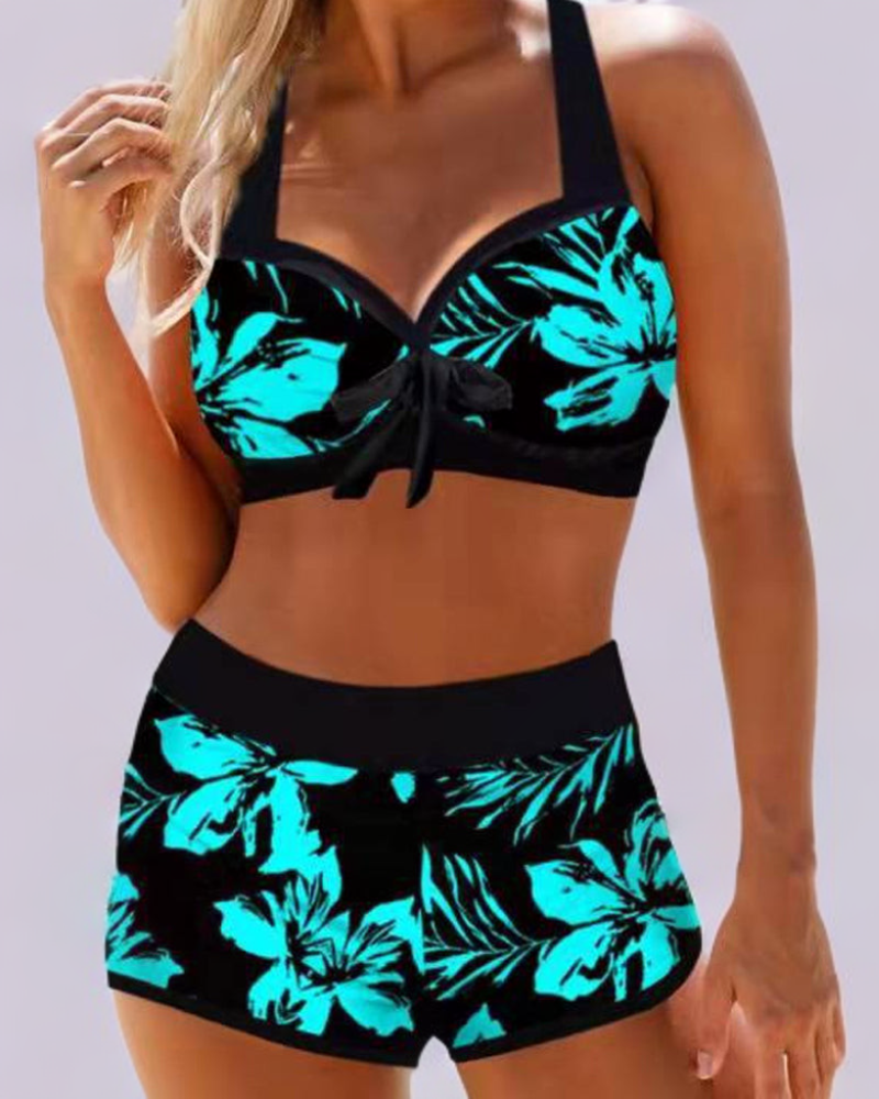 Floralis | Elegant bikinitopp med hög midja och blommönster