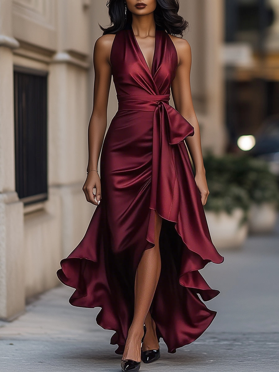 Livia | Elegant och Lyxigt Satin Maxiklänning