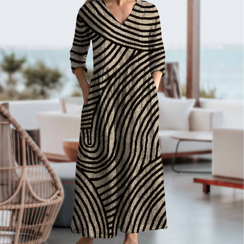 Sienna - Retro Stribet Kjole