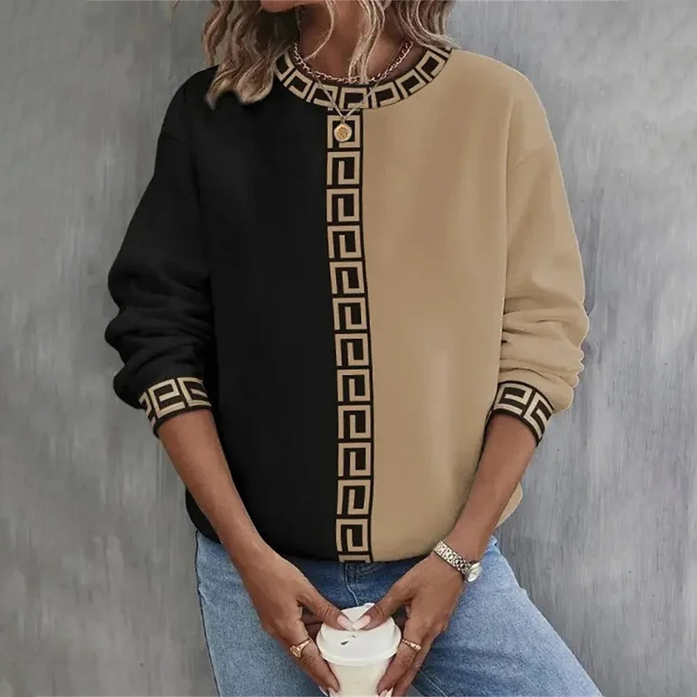Stilfuld Geometrisk Print Sweater