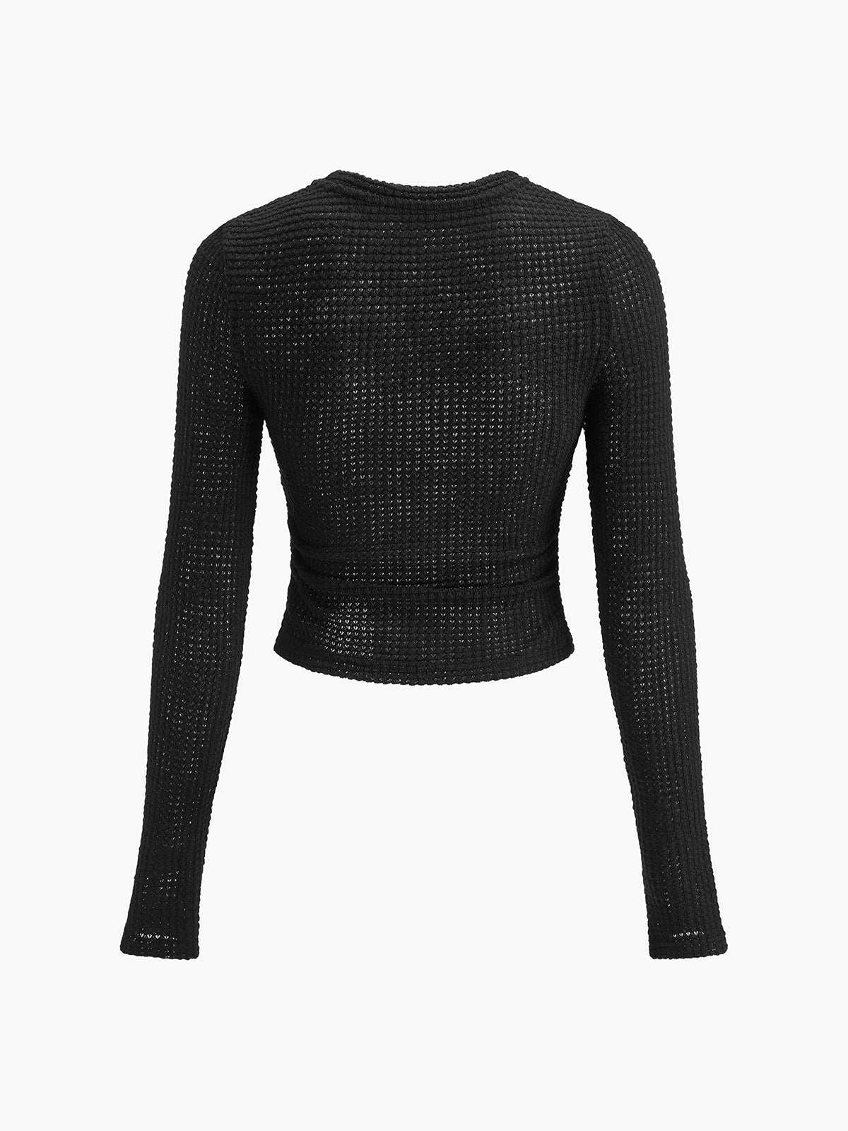 Liva | Trendig Långärmad Crop-Top i Texturerad Stil