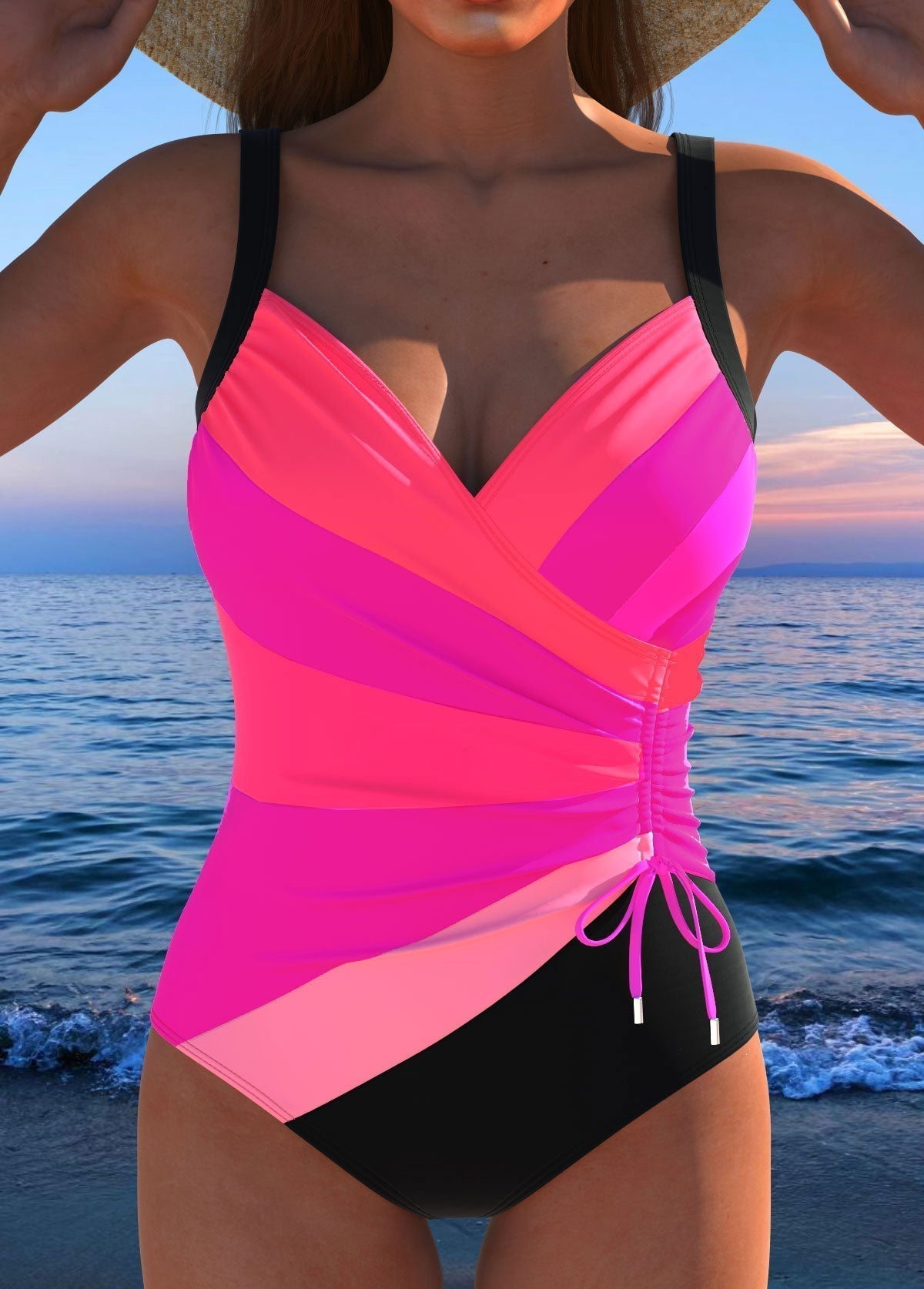 Kvinnors Badoutfit | Elegant Wickel-Design för Självsäker Stil