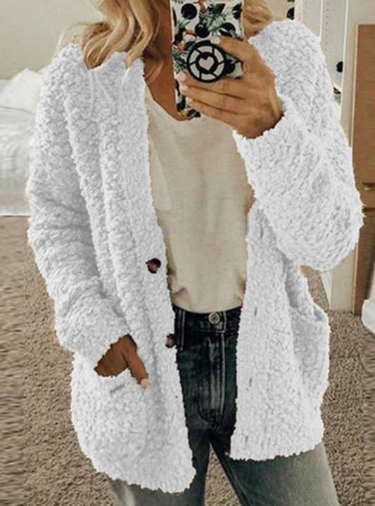 Blød Teddy Cardigan til Kvinder - Ultimativ Komfort & Varme