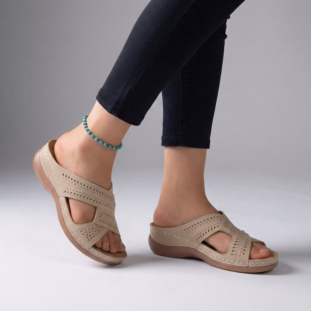 Ortopediska Sandaler för Dam med Kilklack