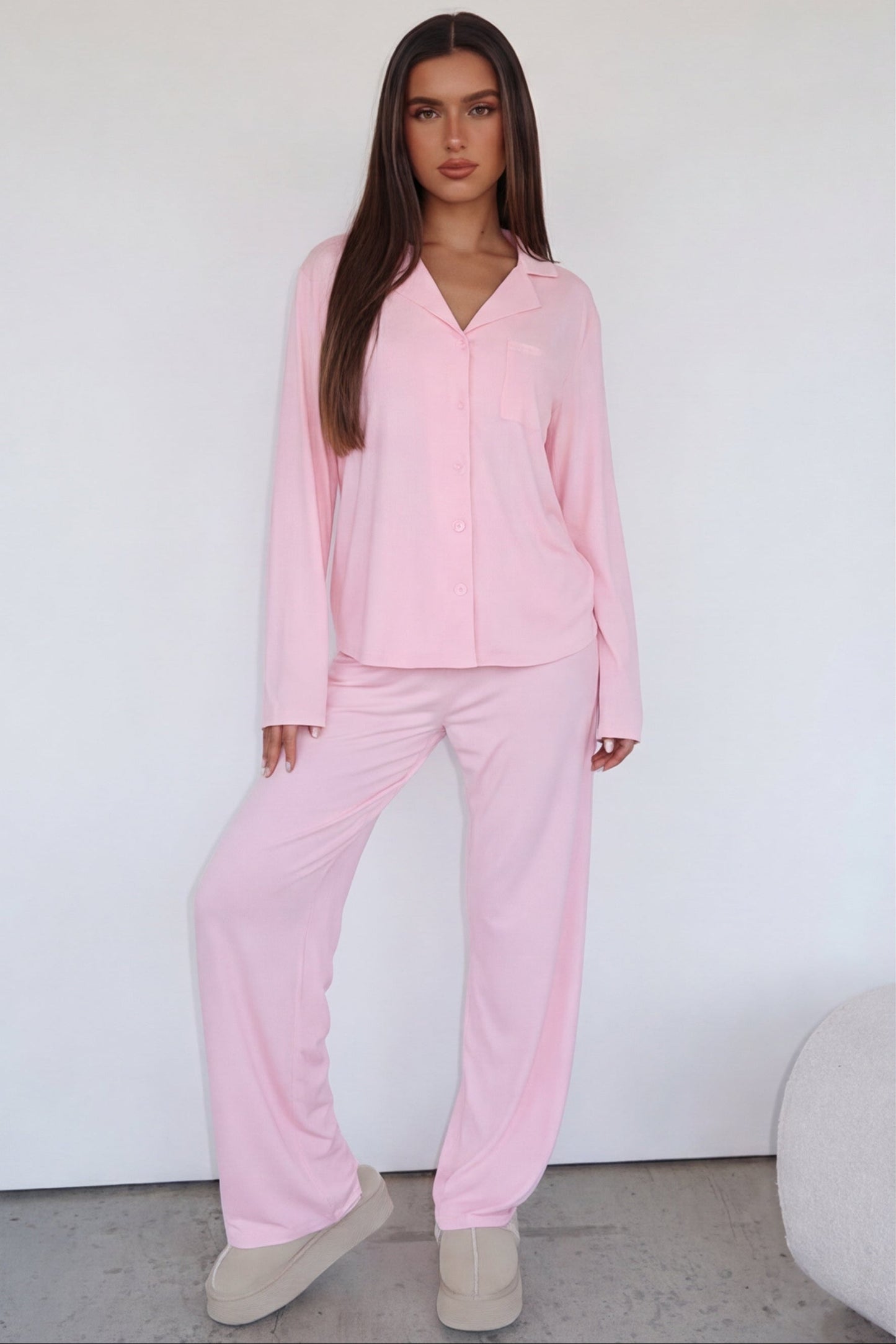 Luna | Lyxigt och mjukt Pyjamapaket med vida ben och långa ärmar