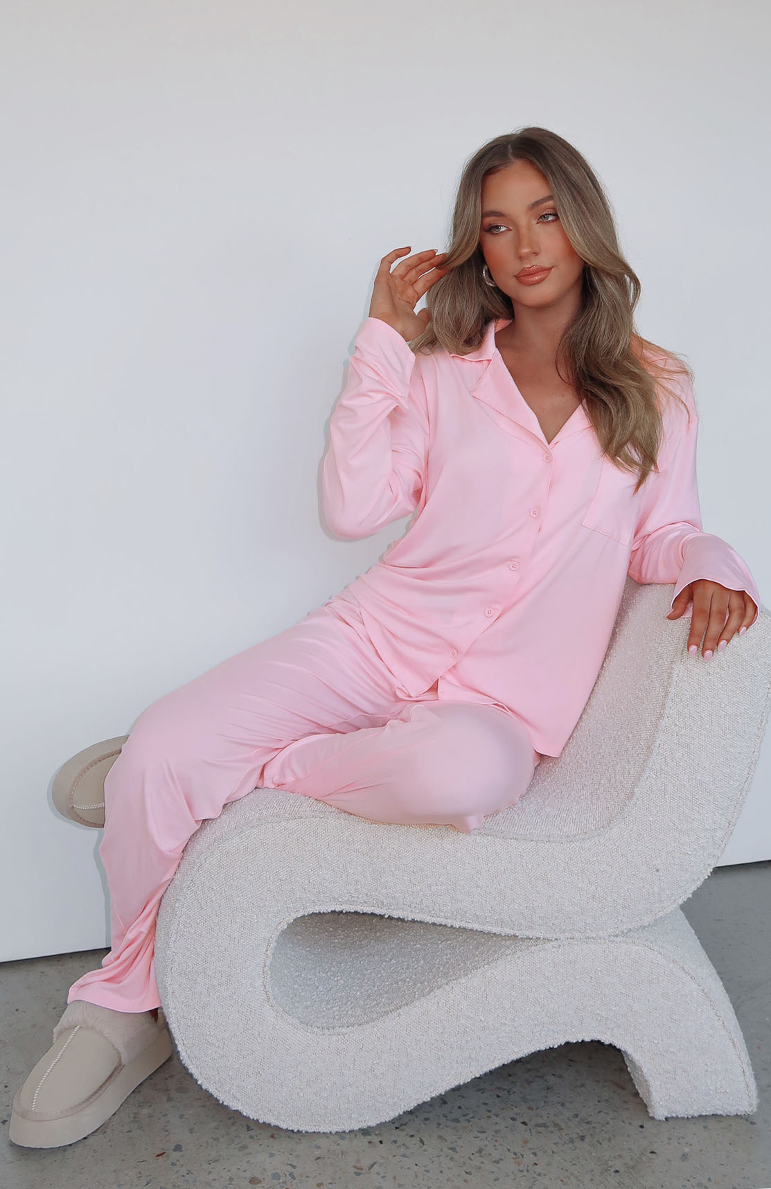 Luna | Lyxigt och mjukt Pyjamapaket med vida ben och långa ärmar