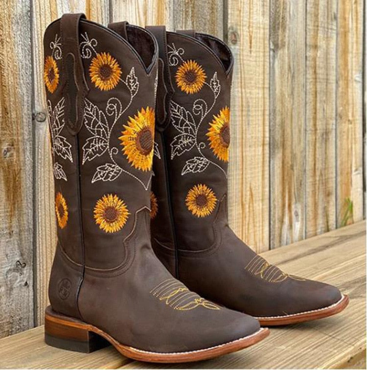 Sierra | Bohemiska Mid-Calf Stövlar med Stödjande Sula