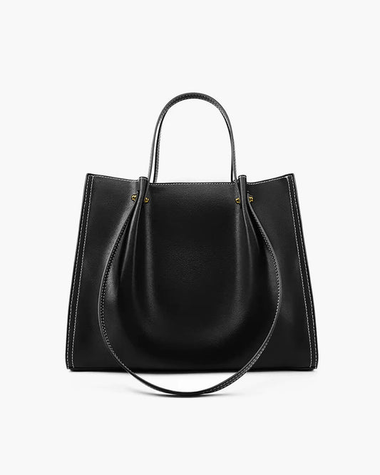 LuxeTote | Elegant vegan läderväska med distinkta sömmar