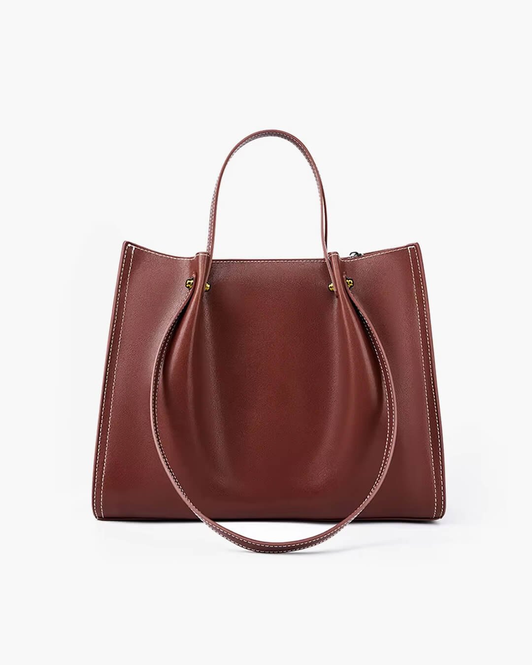 LuxeTote | Elegant vegan läderväska med distinkta sömmar