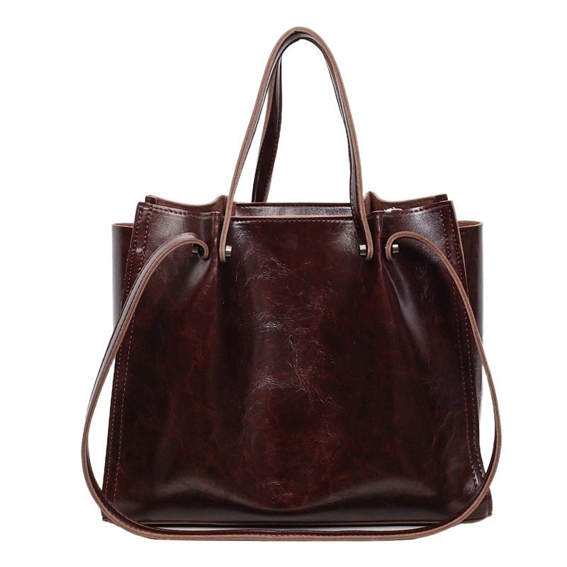LuxeTote | Elegant vegan läderväska med distinkta sömmar
