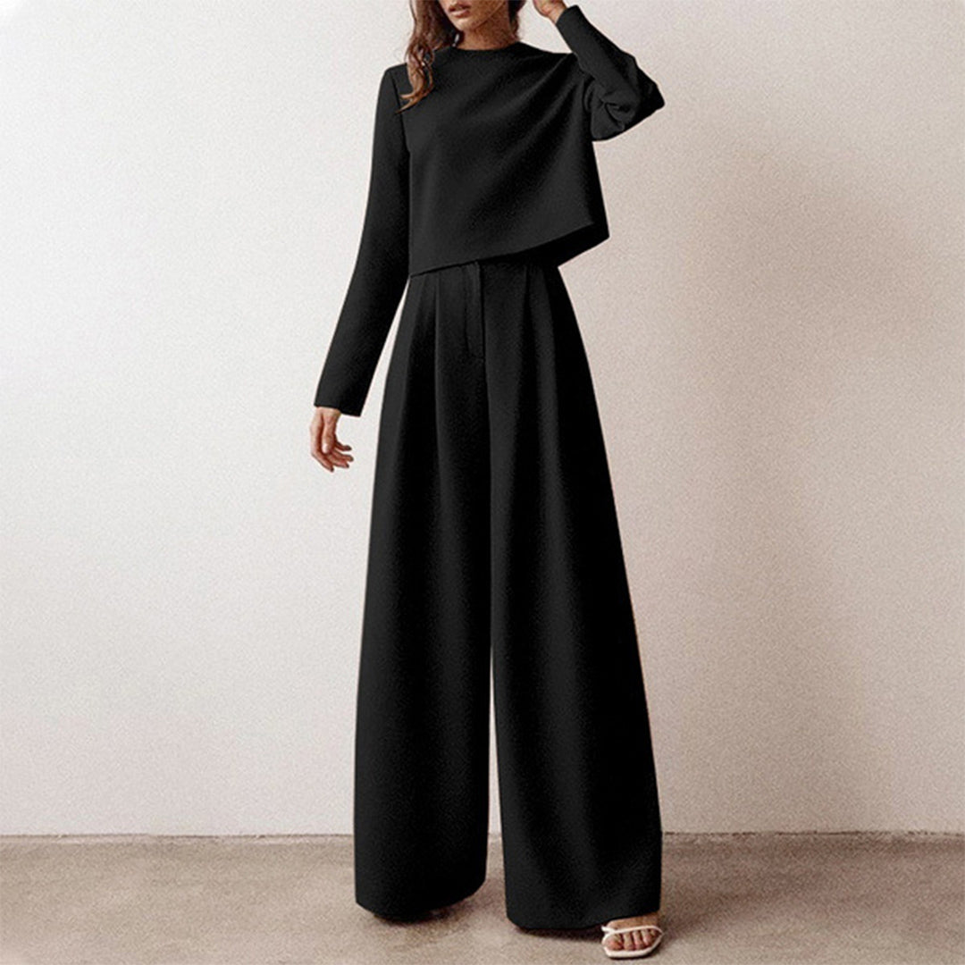 Sienna | Elegant Set med Långärmad Crop-Top