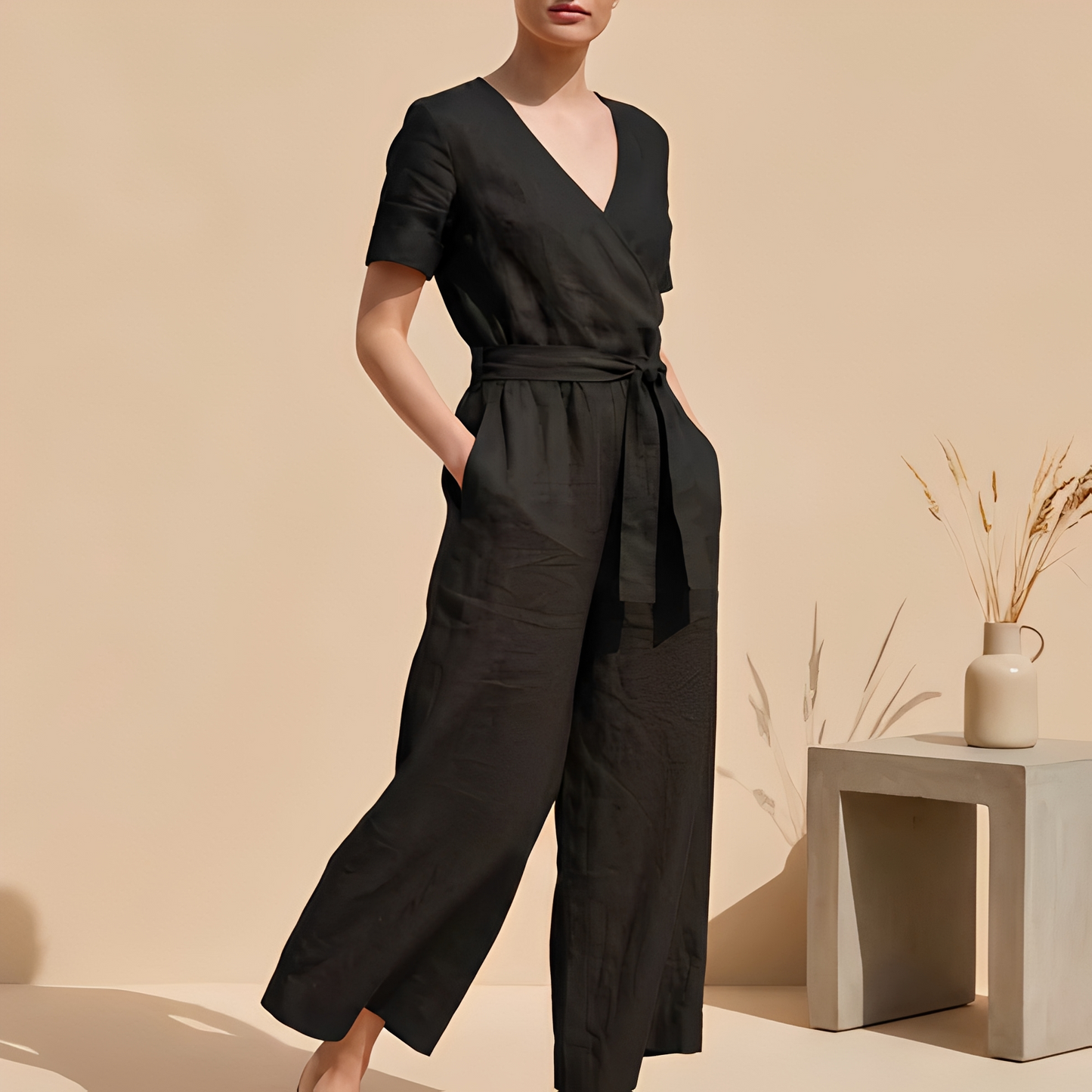 Sofia - Eleganta Jumpsuit med Framknutning för Damer