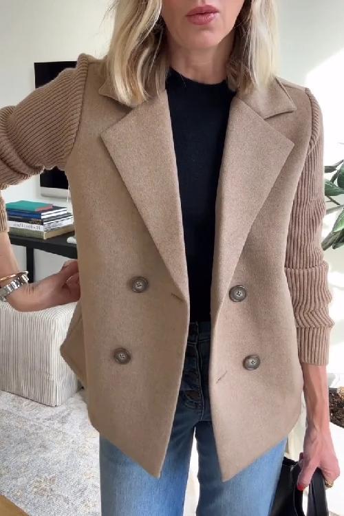 Elegant dubbelknäppt blazer för kvinnor