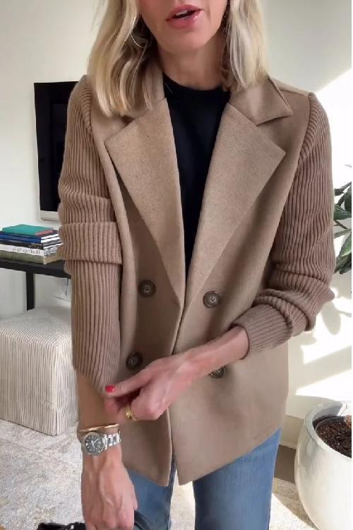 Elegant dubbelknäppt blazer för kvinnor