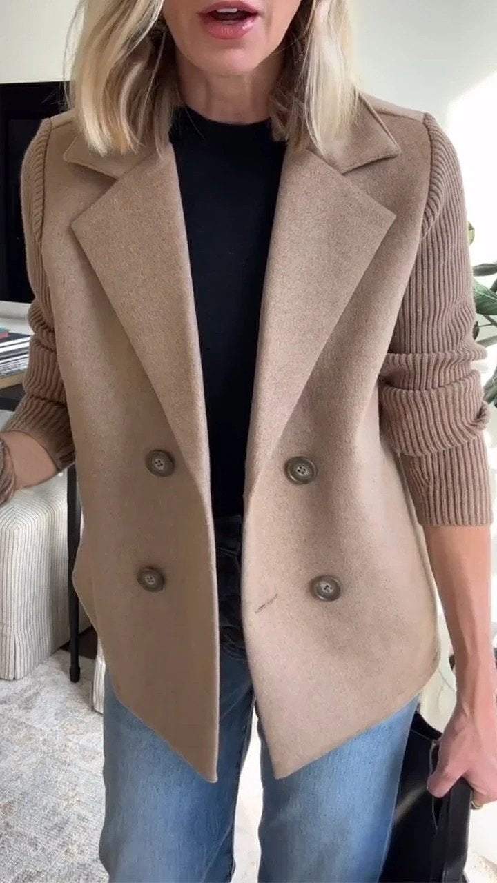 Elegant dubbelknäppt blazer för kvinnor