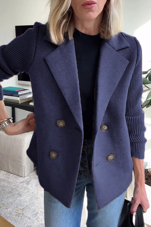 Elegant dubbelknäppt blazer för kvinnor