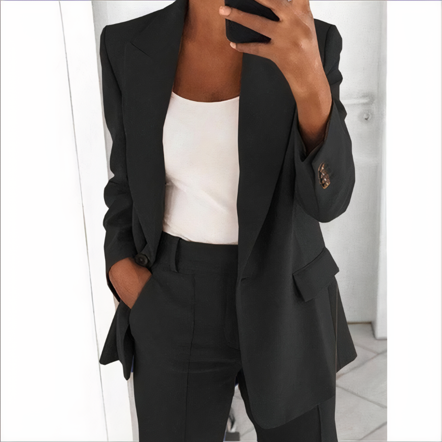 Stilren Blazer och Byxor Set för Kvinnor - Lätt och Elegant