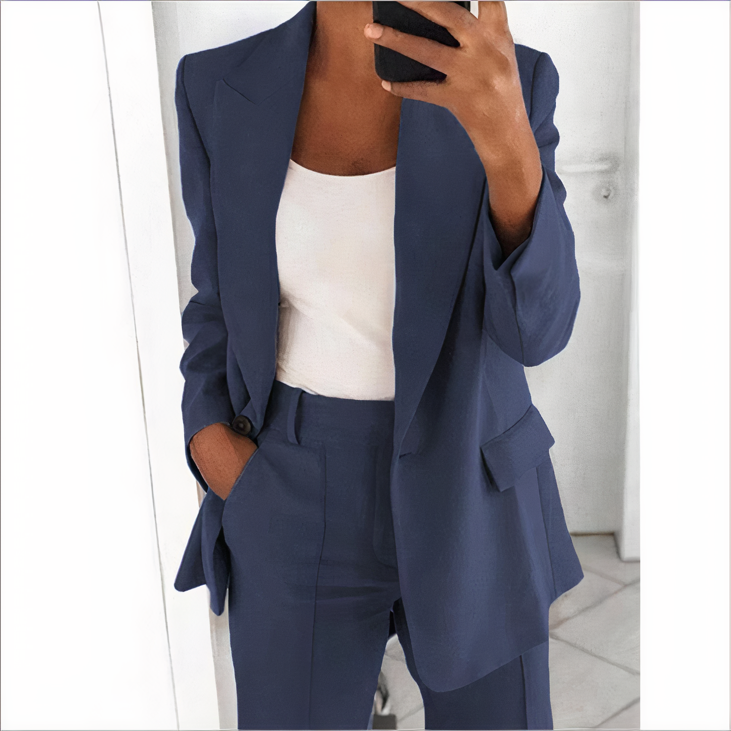Stilren Blazer och Byxor Set för Kvinnor - Lätt och Elegant